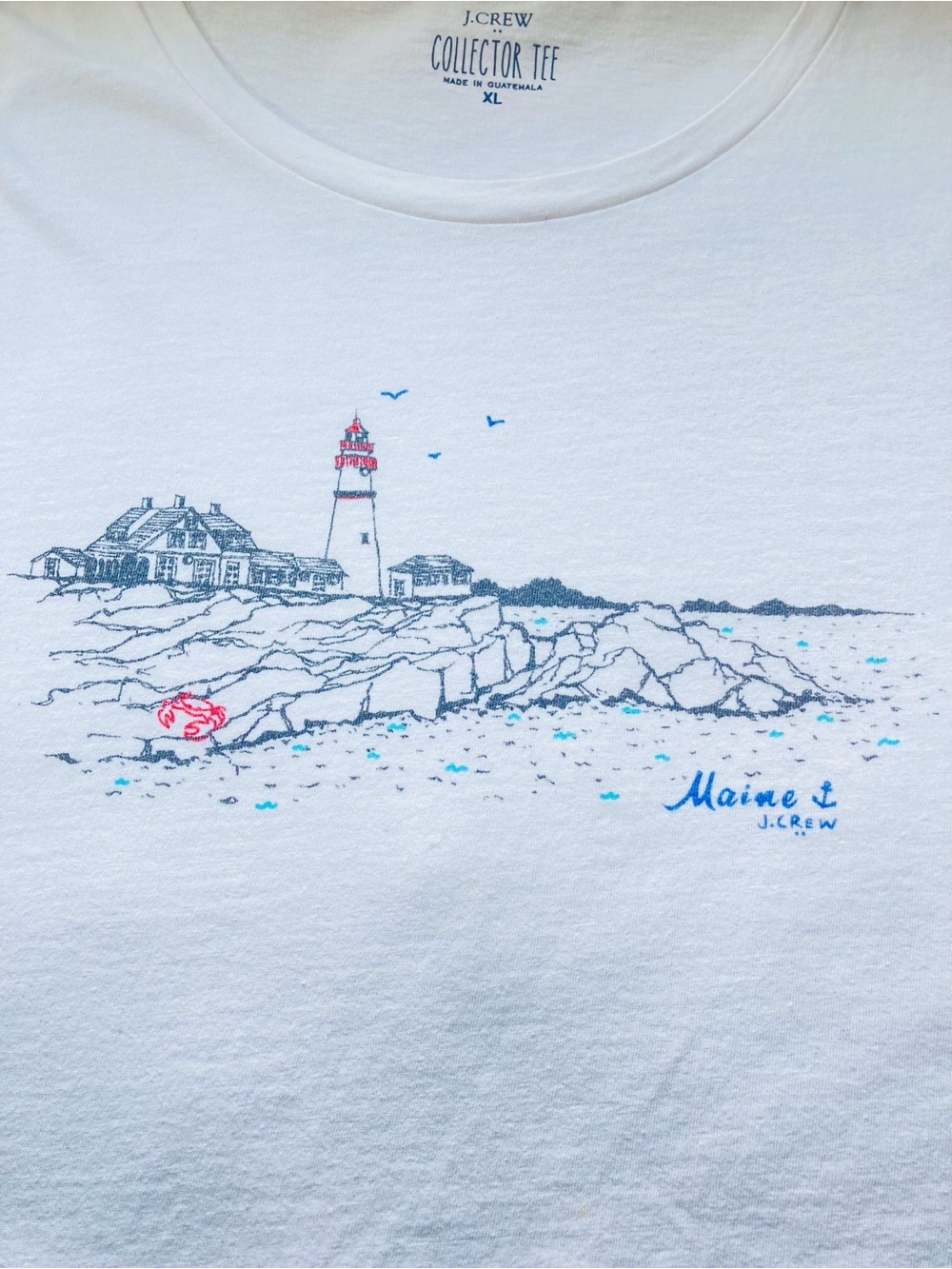 J.CREW | MAINE Collector Tee Lighthouse Graphic Tee | Re-Imagined | Size XL - Picture 3 of 10